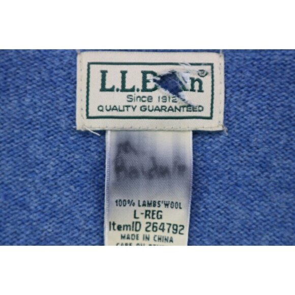 L.L.Bean Men's Button-Up Grandpa Cardigan-100% Lamb's Wool-Large-Elbow Patches - Picture 6 of 11